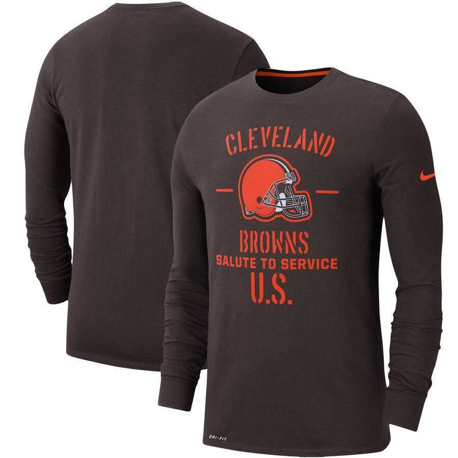 Men's Cleveland Browns Nike Brown 2019 Salute to Service Sideline Performance Long Sleeve Shirt,We sell and wholesale Men's Cleveland Browns Nike Brown 2019 Salute to Service Sideline Performance Long Sleeve Shirt on line form chian!